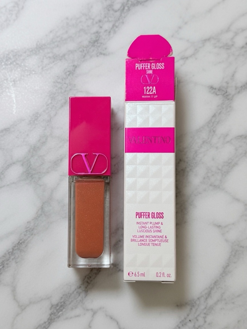 Valentino Puffer Gloss Lip Gloss — Warm It Up (122A) in Brown